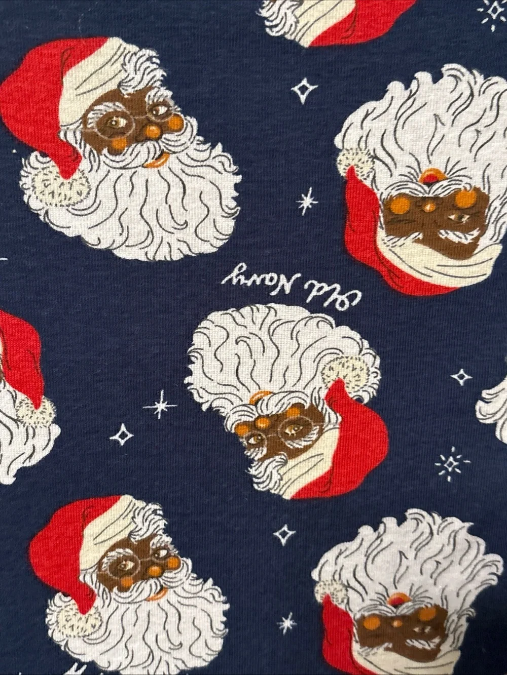 Old Navy Navy Santa Face Kids Pajama Set